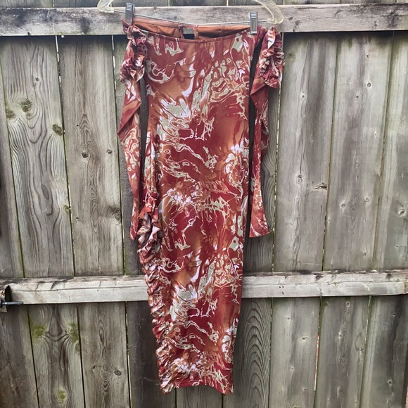 New Pink off the shoulder dress sz. XS - Picture 5 of 6